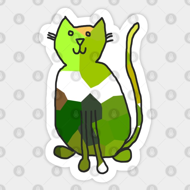 Green Crystal Cat Sticker by ellenhenryart